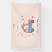 Eiscreme-LKW-Scoops für lustigen Kindergeburtstag Banner (Vertikal)