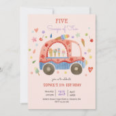 Eiscreme-LKW-Scoops für lustigen Kindergeburtstag Einladung (Vorderseite)