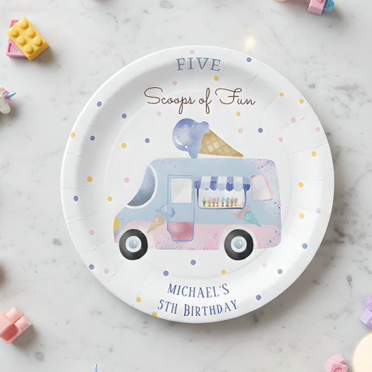 Eiscreme-LKW-Scoops für lustigen Kindergeburtstag Pappteller