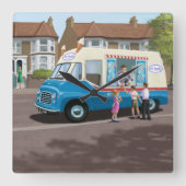 Eiscreme-Lkw-Uhr Quadratische Wanduhr (Vorderseite)