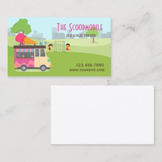 Eiscreme-LKW Visitenkarte (Vorne/Hinten)