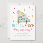 Eiscreme-Lkw zum Geburtstag Einladung (Vorderseite)