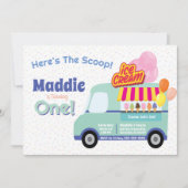 Eiscreme-Lkw zum Geburtstag Einladung (Vorderseite)