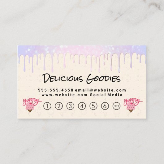 Eiscreme-Lochkarte Treuekarte (Rückseite)