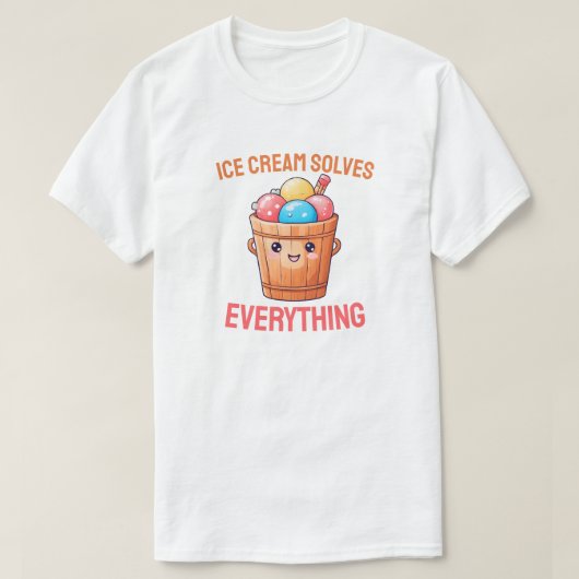 Eiscreme löst alles T-Shirt (Design vorne)