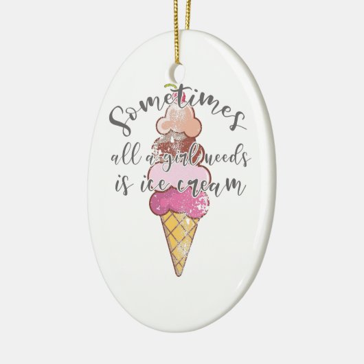 Eiscreme Lover Gift Girl Nadine Keramik Ornament (Links)