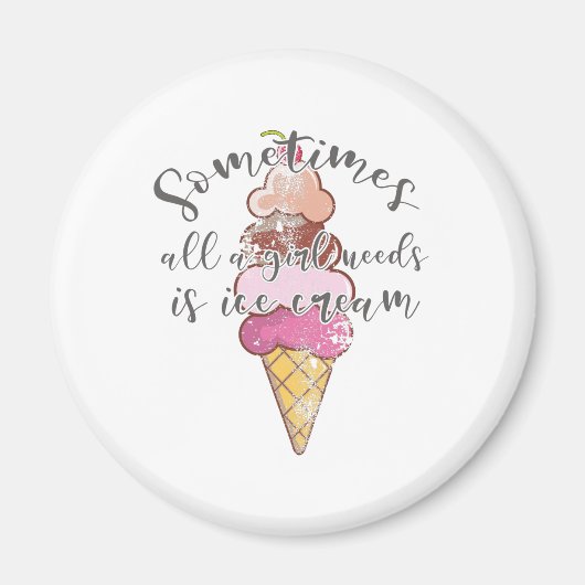 Eiscreme Lover Gift Girl Nadine Magnet (Vorne)
