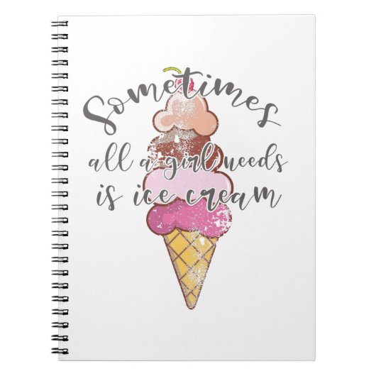 Eiscreme Lover Gift Girl Nadine Notizblock (Vorderseite)