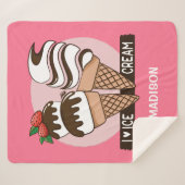 Eiscreme Lover individuelle Name- und Farbtücher Sherpadecke (Vorderseite (Horizontal))