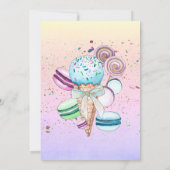 Eiscreme Macaroons Oh Baby Summer Baby Dusche Einladung (Rückseite)