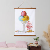 Eiscreme macht alles besser Küche | BAR | Wandteppich Mit Holzrahmen (Schlafzimmer)