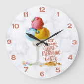 Eiscreme macht alles minimalistisch große wanduhr (Vorderseite)