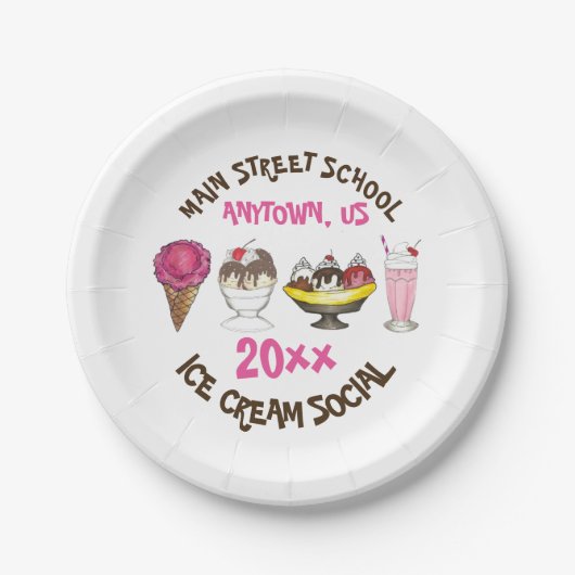 Eiscreme macht aus Ihrem eigenen Party Pappteller (Vorderseite)