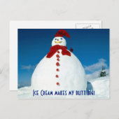 "Eiscreme macht meinen Hintern groß!" Postkarte (Vorne/Hinten)