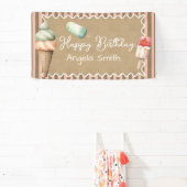 Eiscreme-Mädchen-Geburtstag-Kraftpapier Banner (InSitu)