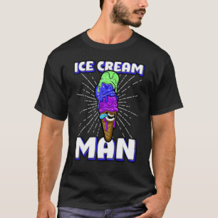 Eiscreme Man Willi Ice Creme Cone Scoops Zunge D T-Shirt