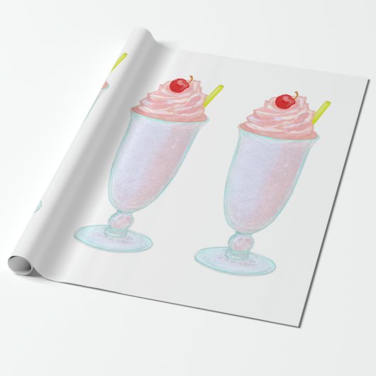 Eiscreme-Milchshake Geschenkpapier (Ungerollt)