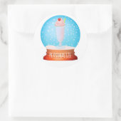 Eiscreme Milchshake Schneekugel niedlich rosa blau Runder Aufkleber (Tasche)