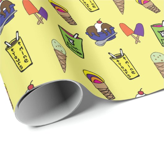 Eiscreme, Milchshakes, Eiscremes Geschenkpapier (Rolleneckpunkt)