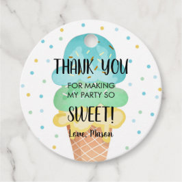 Eiscreme Minze blau Gelb Jüger Geburtstag Geschenkanhänger