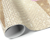 Eiscreme Minze grün rosa Elfenbeinmetall Funkelnd Geschenkpapier (Rolleneckpunkt)