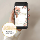 Eiscreme mit blühenden rosa Brautparty Einladung