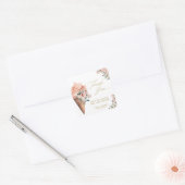 Eiscreme mit blühenden rosa Brautparty Quadratischer Aufkleber (Umschlag)