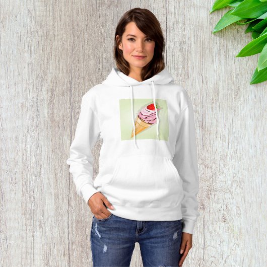 Eiscreme mit Erdbeere Hoodie