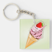 Eiscreme mit Erdbeere Schlüsselanhänger (Vorderseite)