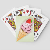 Eiscreme mit Erdbeere Spielkarten (Rückseite)