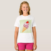 Eiscreme mit Erdbeere T-Shirt (Vorne ganz)