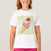 Eiscreme mit Erdbeere T-Shirt (Vorderseite)