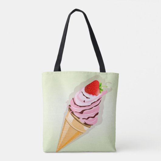 Eiscreme mit Erdbeere Tasche (Rückseite)