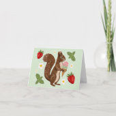 Eiscreme mit Erdbeere Whimsical Squirrel (Vorderseite)