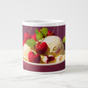 Eiscreme mit Kirschen und Sirup Jumbo-Tasse