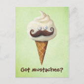 Eiscreme mit Mustaches Postkarte (Vorderseite)