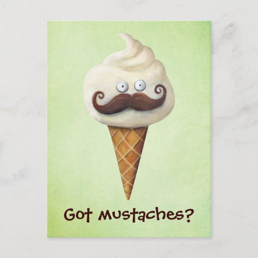 Eiscreme mit Mustaches Postkarte (Vorderseite)