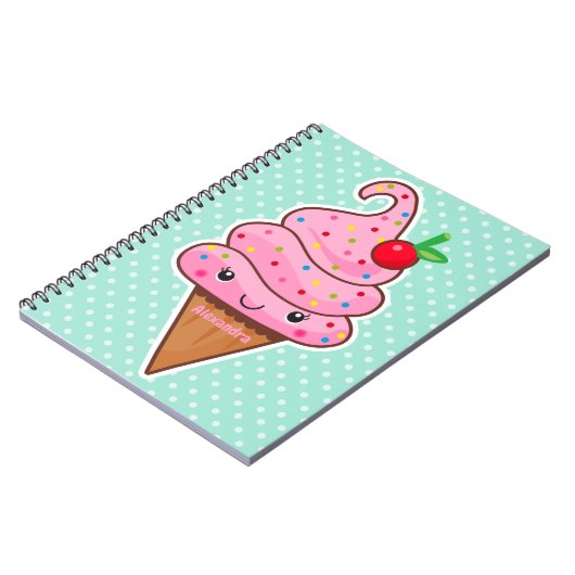 Eiscreme - mit Name - Notizblock (Linke Seite)