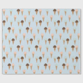 Eiscreme mit Sprinklen blaues Muster Geschenkpacku Geschenkpapier (Flach)