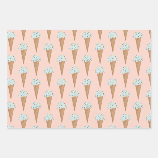 Eiscreme mit Sprinklen Modernes Niedliches Geschen Geschenkpapier Set (Vorderseite 3)