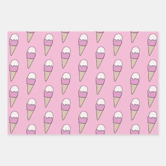 Eiscreme mit Sprinklen Modernes Niedliches Geschen Geschenkpapier Set (Vorderseite)