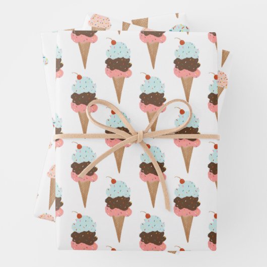 Eiscreme mit Sprinklen Modernes Niedliches Geschen Geschenkpapier Set (Beispiel)