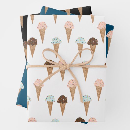 Eiscreme mit Sprinklen Modernes Niedliches Geschen Geschenkpapier Set (Beispiel)