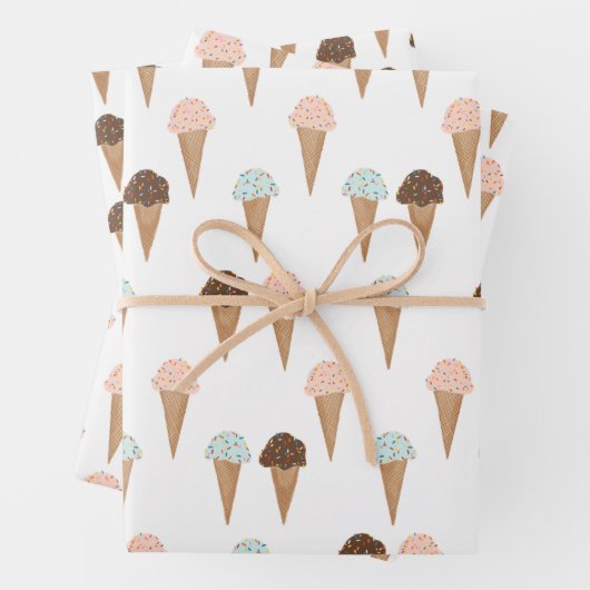 Eiscreme mit Sprinklen Modernes Niedliches Geschen Geschenkpapier Set (Beispiel)