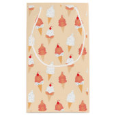 Eiscreme mit Sprinklen Pfirsichmuster Kleine Geschenktüte (Rückseite)