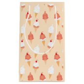 Eiscreme mit Sprinklen Pfirsichmuster Kleine Geschenktüte (Vorderseite)