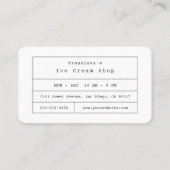 Eiscreme mit Sprinkles Blue Shop Visitenkarte (Rückseite)