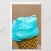 Eiscreme mit Waffelmakro Briefpapier (Vorne/Hinten)