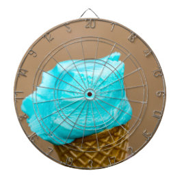 Eiscreme mit Waffelmakro Dartscheibe