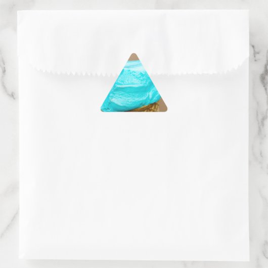 Eiscreme mit Waffelmakro Dreieckiger Aufkleber (Tasche)